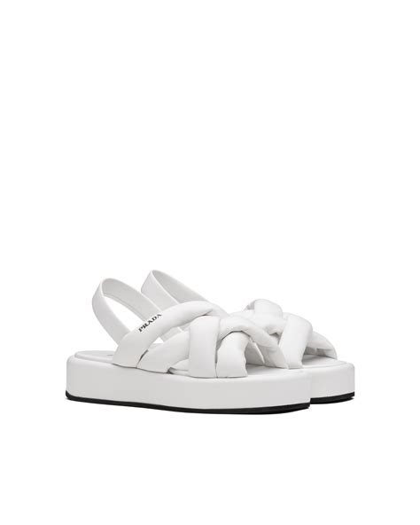 prada white flat sandals|sandali prada.